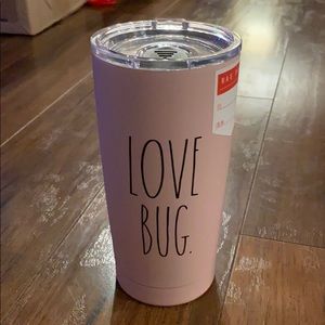 Rae dunn pink love bug stainless tumbler